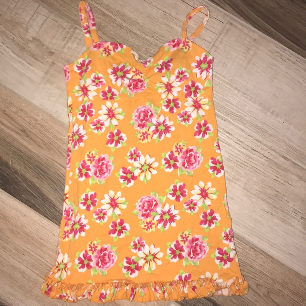 Miss Lana Girls’ Orange Flower Sundress 2T